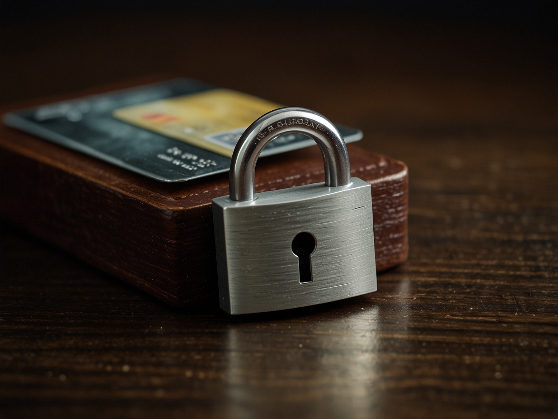 Secure payment illustration with padlock and cards